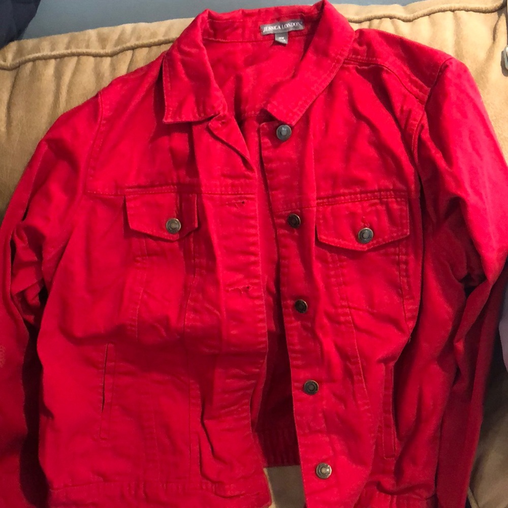 Jessica London red denim jacket